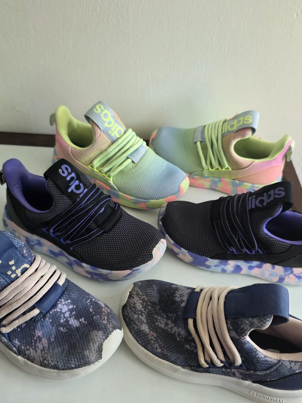 3Kids Navy & Pink Cloudfoam Slip-On Sneakers Bundle.